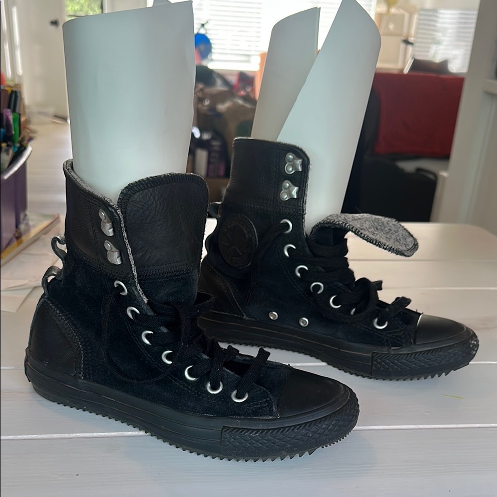 Converse Black Suede High-Top Sneakers